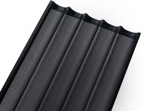 Plaque pour baguettes - Aluminium - rectangulaire - 419x643mm - revêtement antiadhésif PTFE - perforée - 5 rangées