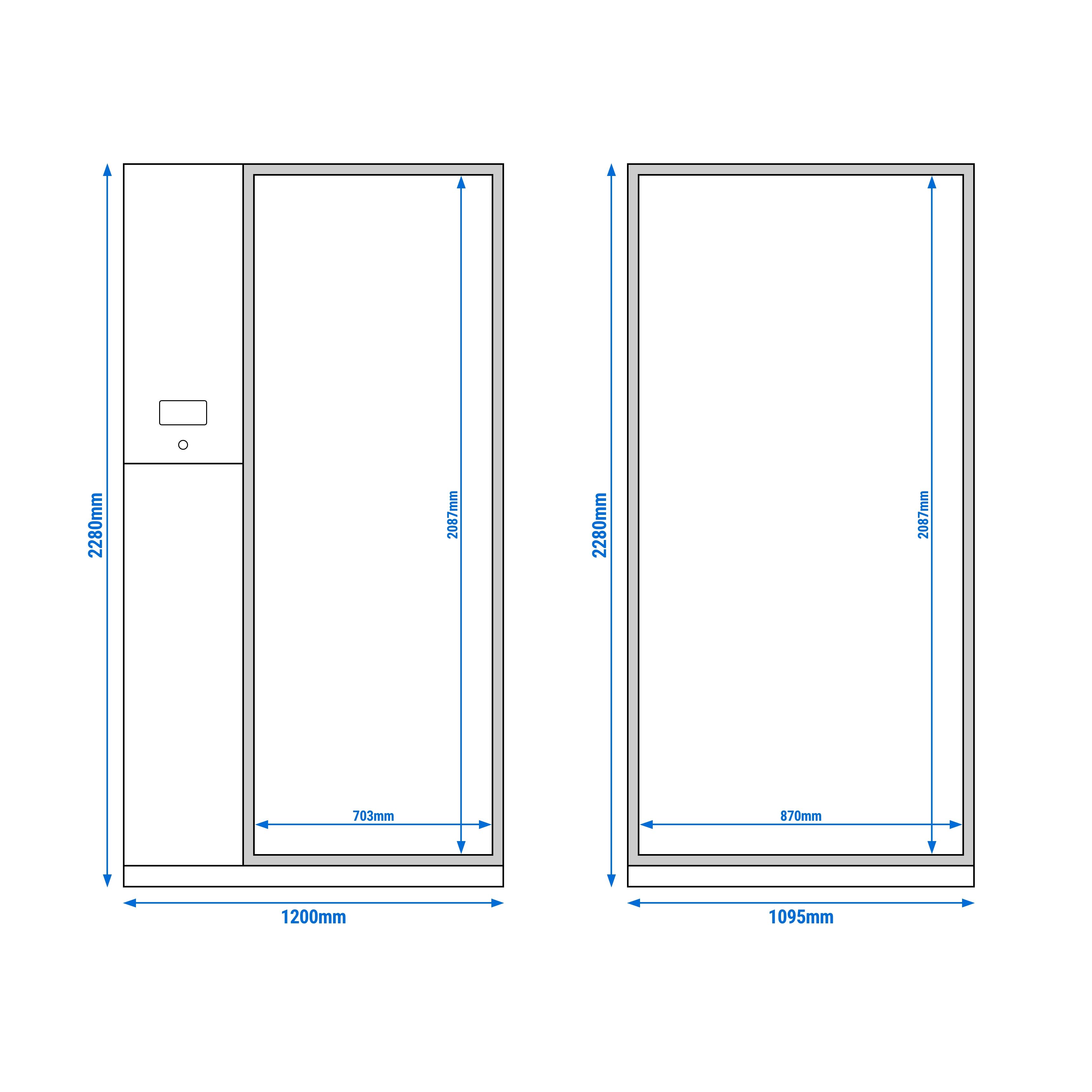 Cellule de refroidissement rapide - écran tactile - 1861 litres - 20 x GN 1/1 ou EN 600 x 400 - sans rampe
