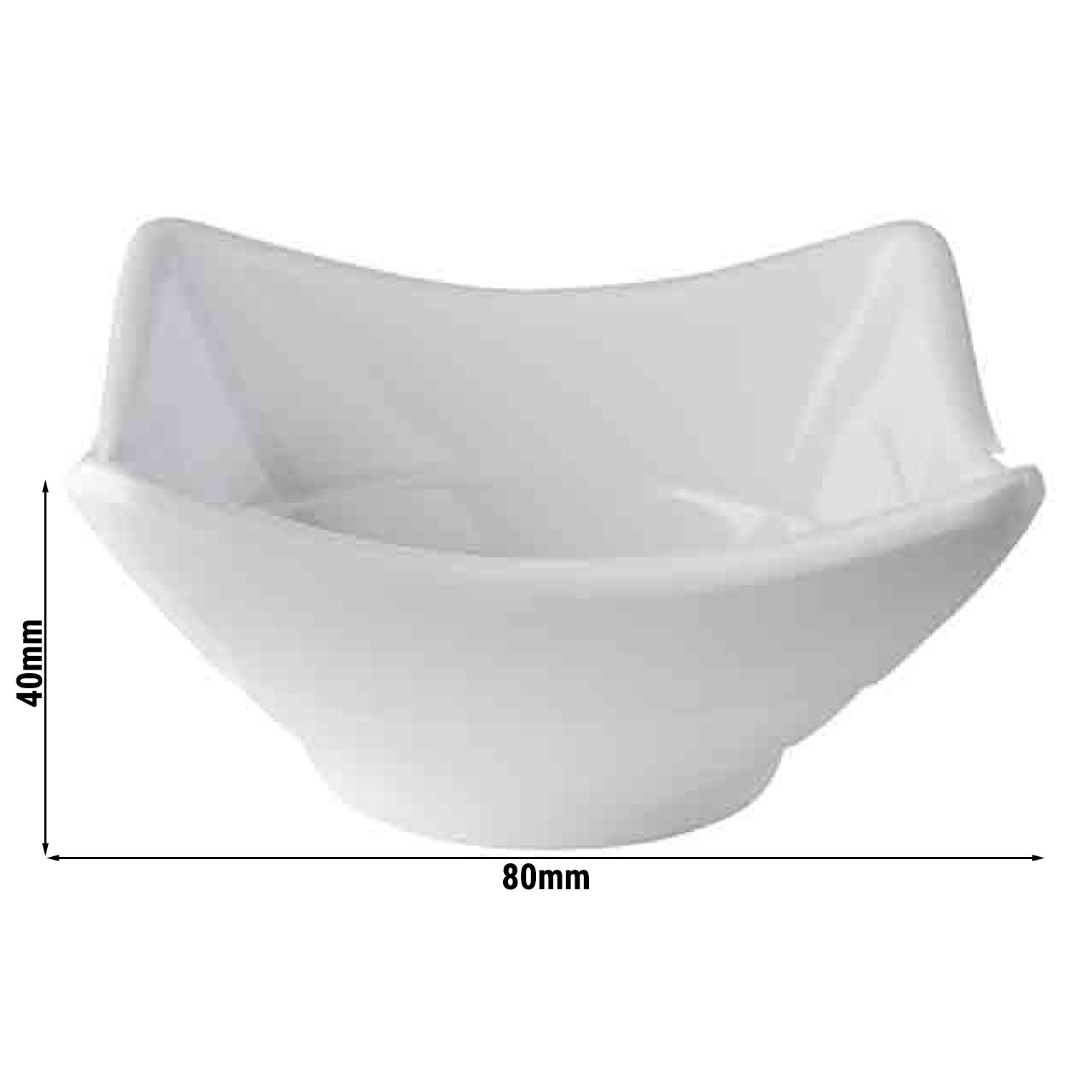 (24 pièces) Bol - MINI - Mélamine - 0,1 litre - 80 x 80 mm - Blanc