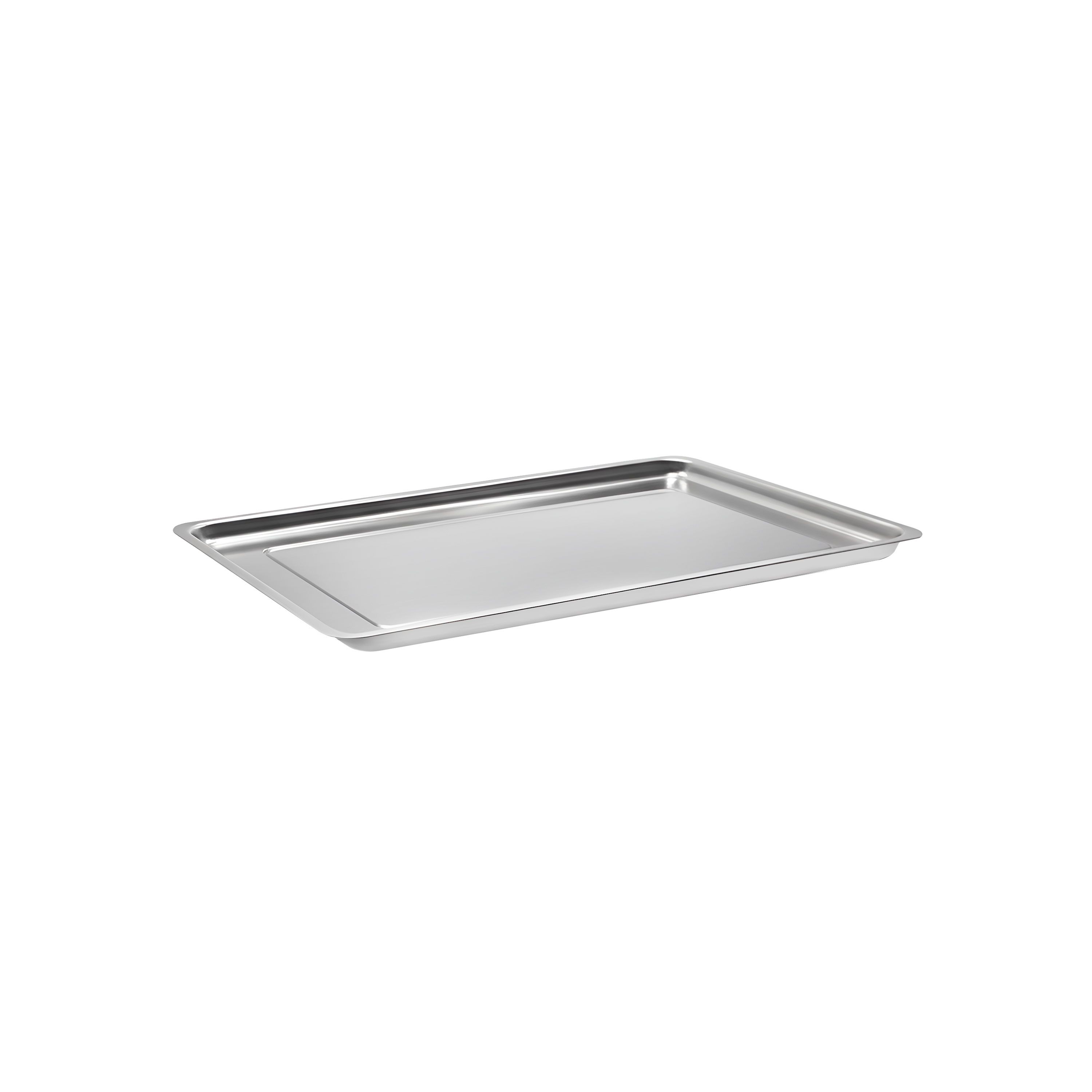 Plateau de service avec rebord - Acier inoxydable - avec rebord - rectangulaire - 413x262x20mm