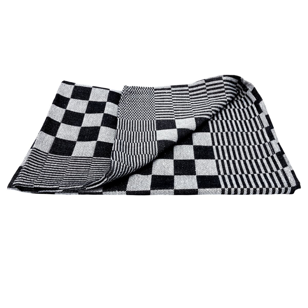 (180 pcs) Torchon à vaisselle en Coton - 65x65cm - Noir / Blanc à carreaux