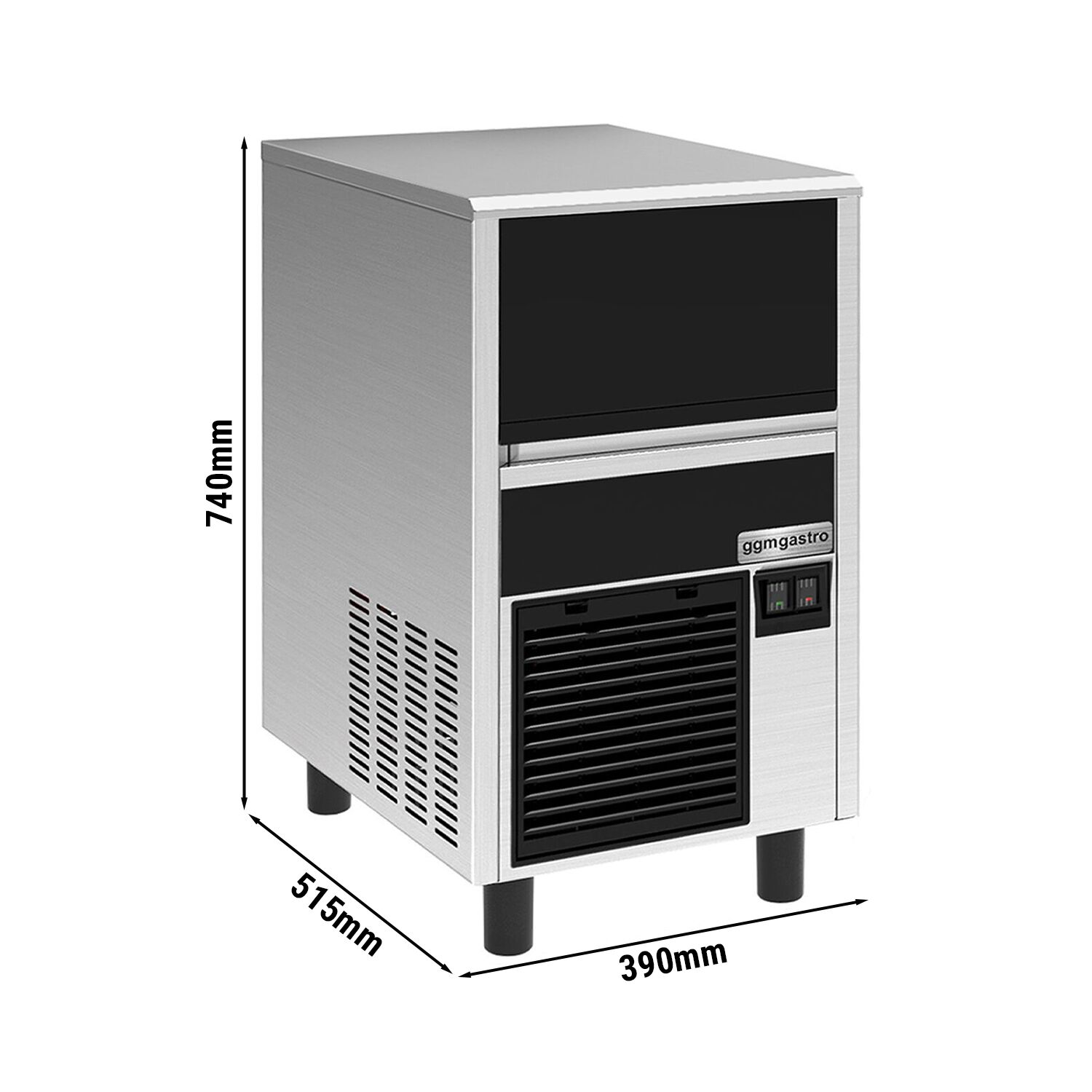 Machine à glaçons - Cylindre - 26 kg/24 h - y compris la pompe de vidange