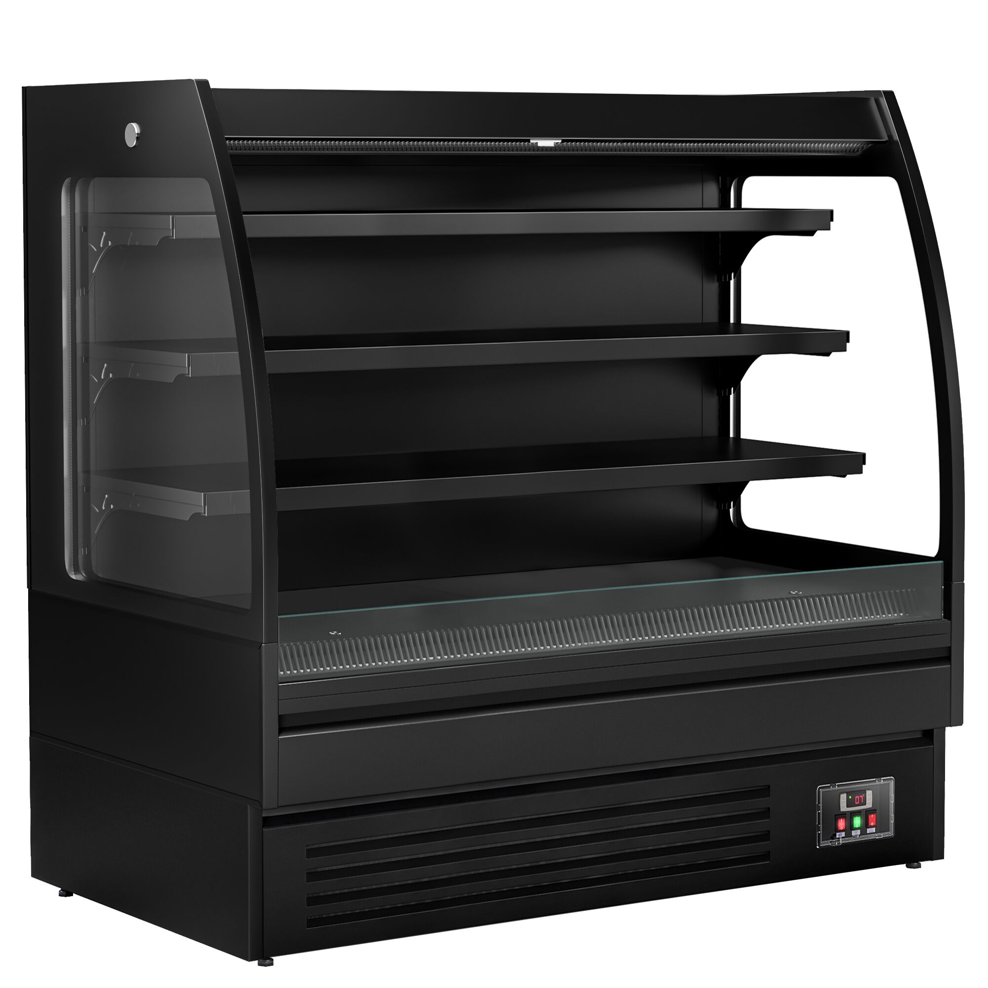 Vitrine murale réfrigérée - Libre-service - 1500mm - 480L - avec 3 étagères - arrière fermé - Noir