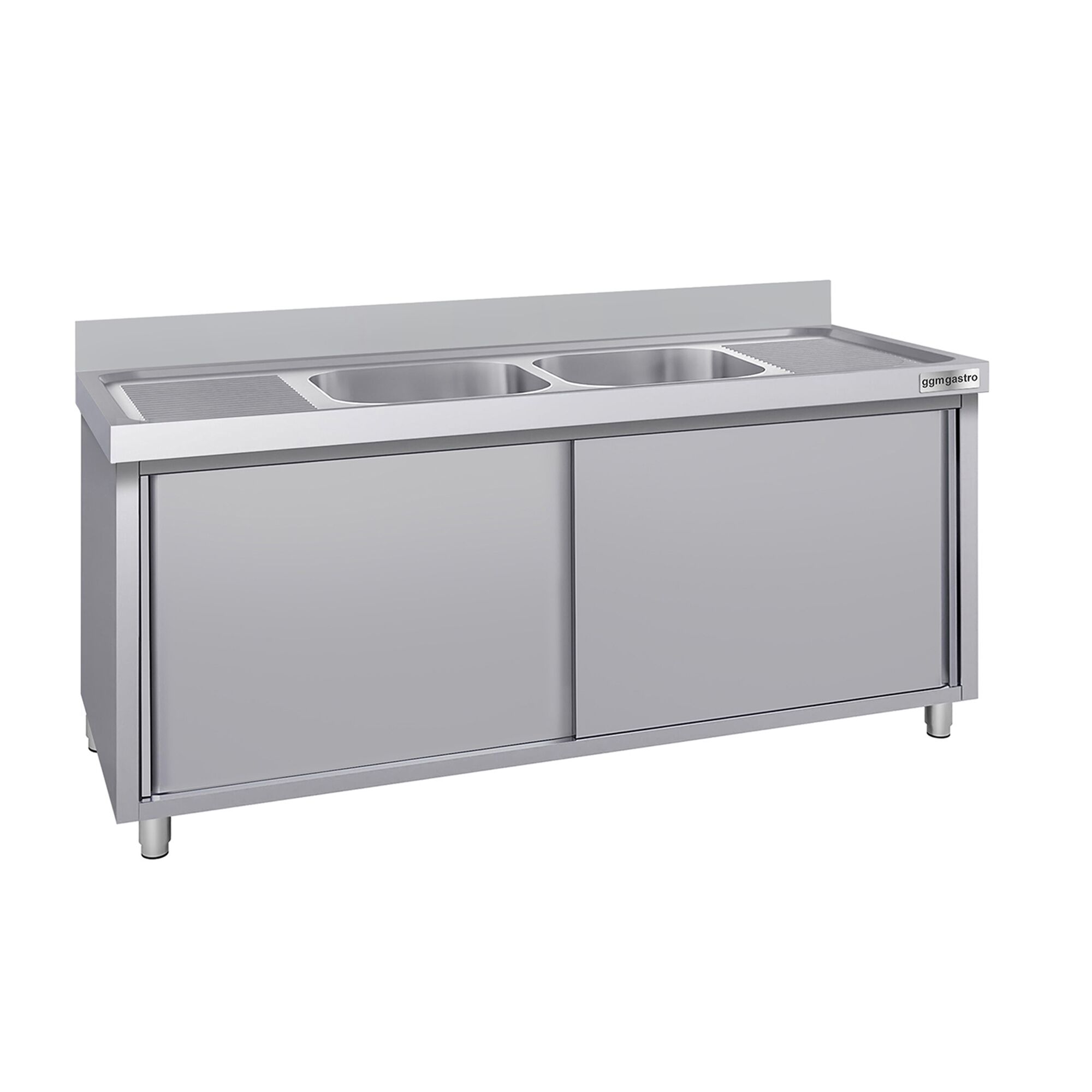 Meuble évier ECO - 1800 x 600 mm - avec 2 bacs au centre
