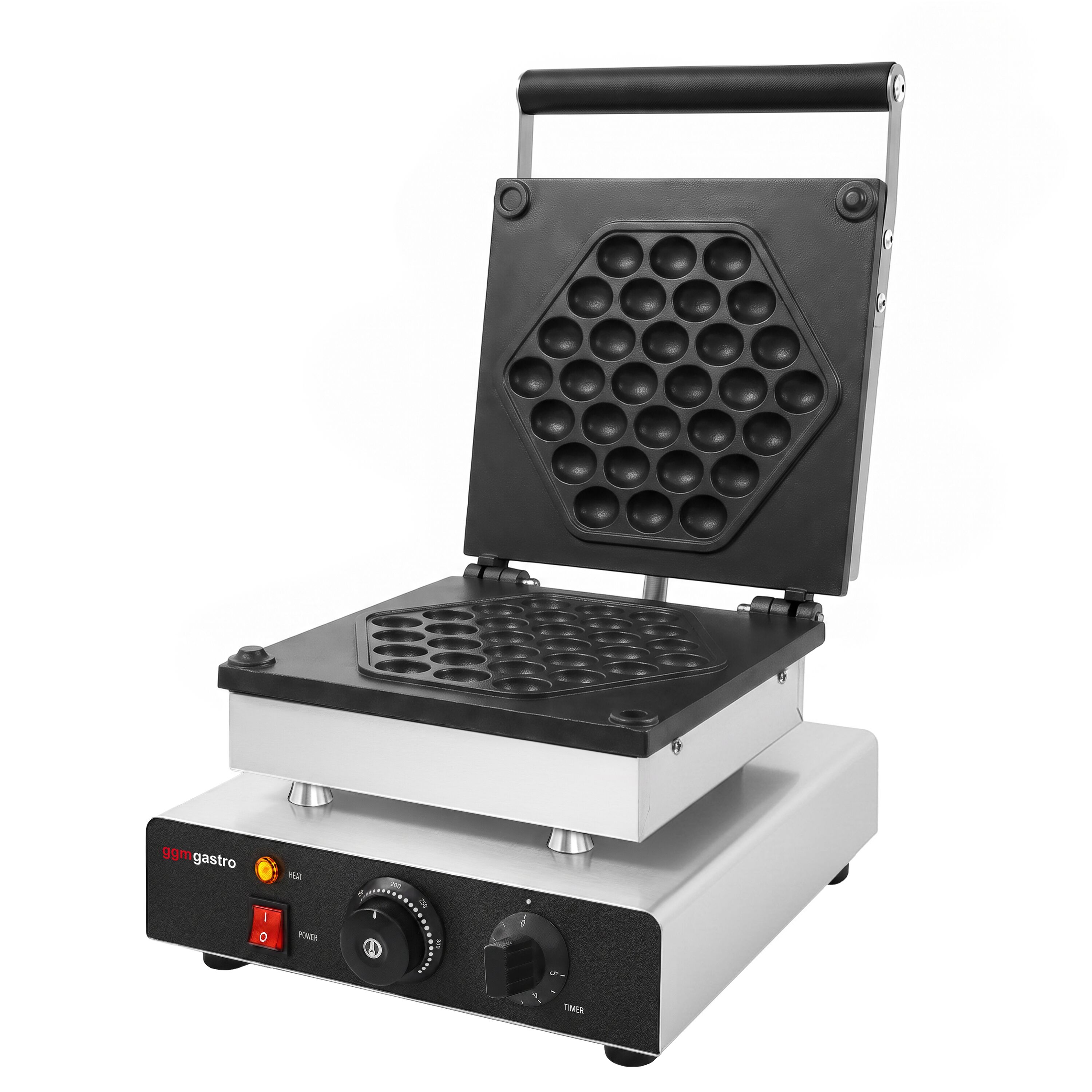 Waffle iron - Single - Manual - 1,75 kW - Shape: Honeycomb - Teflon-coated baking plates