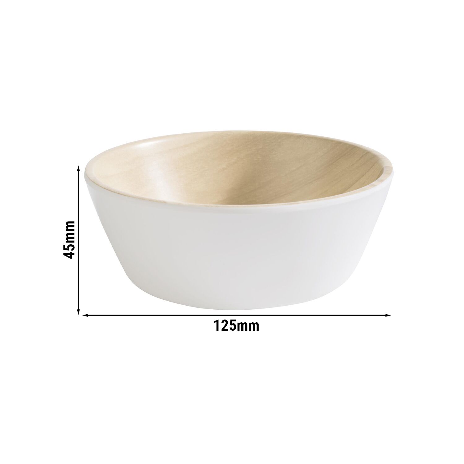 (6 pièces) Bol - FRIDA - Mélamine - 0,25 litre - Ø 125 mm - Blanc