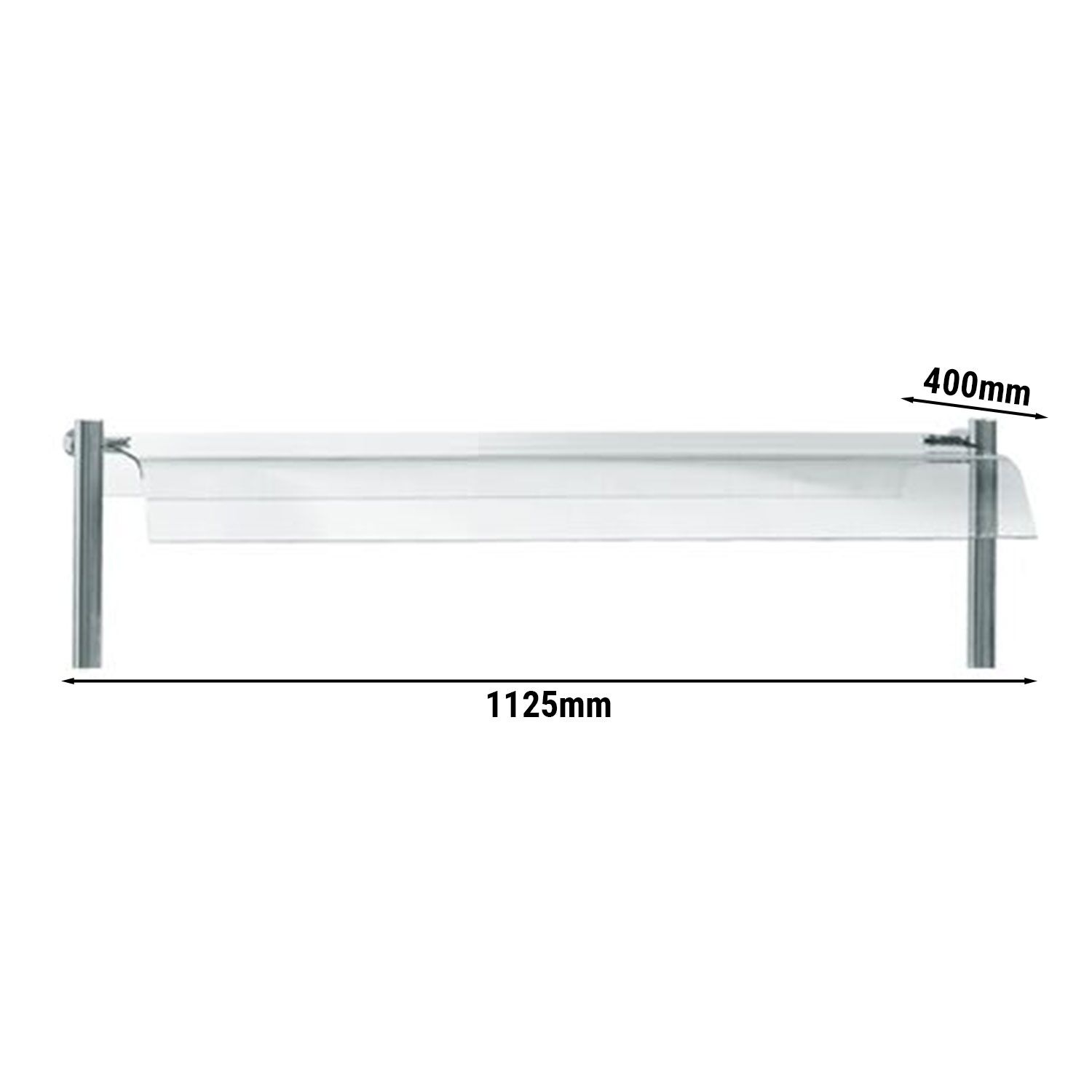 Support de verre KOPENHAGEN - 1125x400x3mm - pour BVI800-3 & BVI800 - courbé