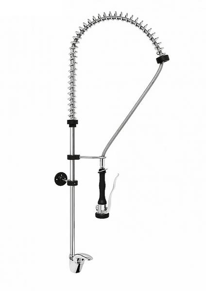 Gruppo doccia prelavaggio monoforo 5000 PREMIUM PLUS - con miscelatore monoforo e monocomando, staffa a parete, doccia girevole 360° & interruttore di flusso automatico - 50mm