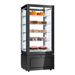 Vetrina Refrigerata Verticale 4 Lati Vetro – Panoramica Professionale - 457l - 805mm - 1 porta a battente in vetro - con 5 ripiani - LED interni - Nero