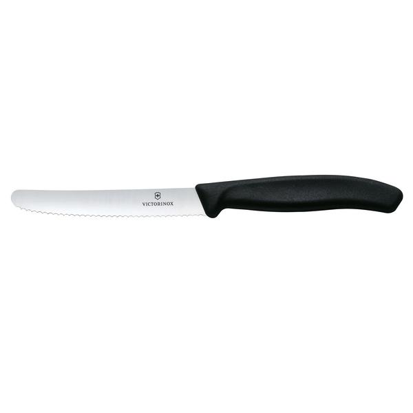 VICTORINOX | SWISS CLASSIC - Tomaten- en tafelmes met gekartelde rand - Mes: 110mm - 6 stuks