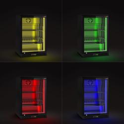 Réfrigérateur de bar – 600 mm – 130 litres – avec 1 porte vitrée battante – Extérieur & intérieur Noir