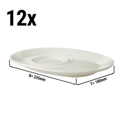 (12 pièces) LUX - Soucoupe / Assiette Maastricht - 235x180 mm - Ivoire         