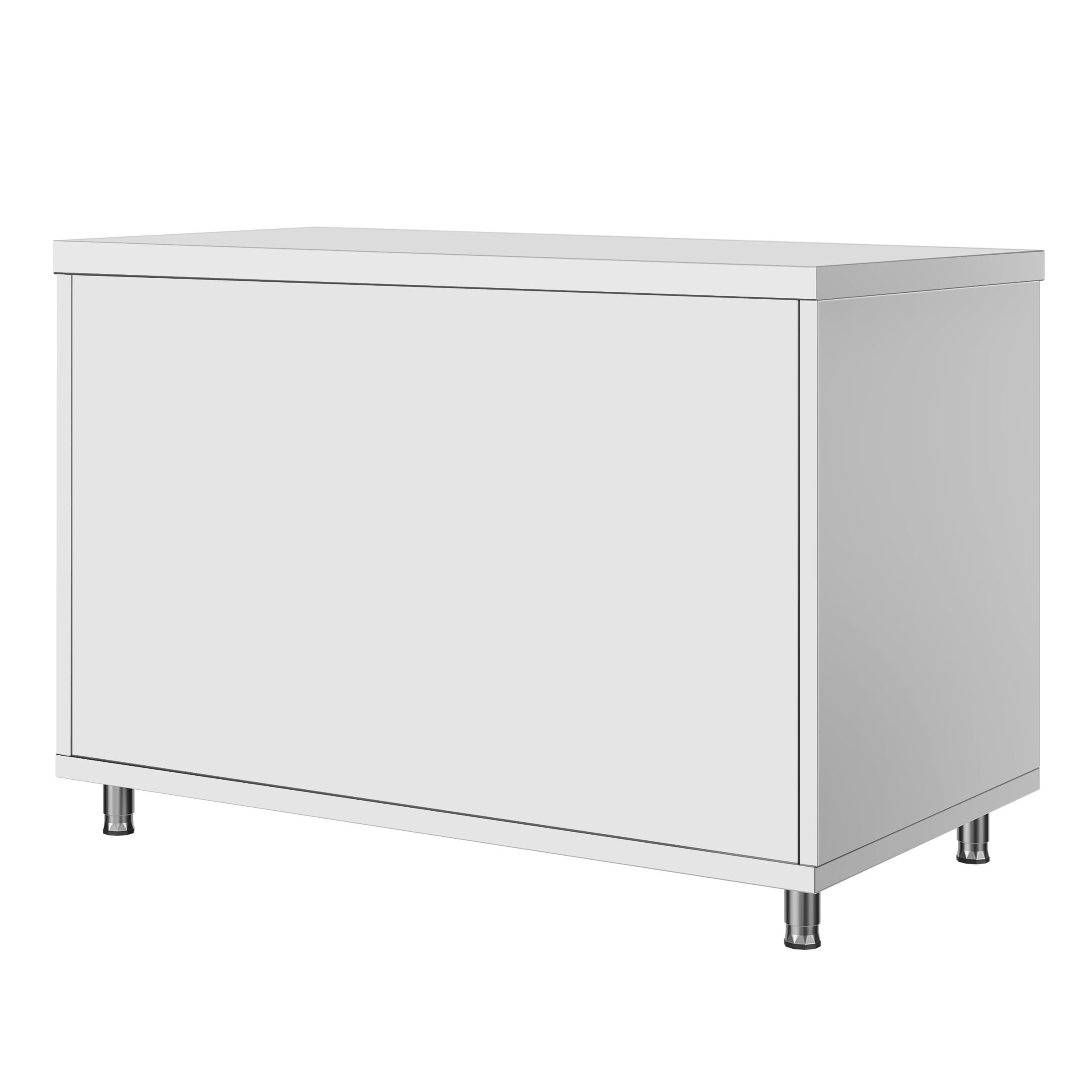 Table armoire en acier inoxydable ECO - 1200x600mm - avec portes coulissantes