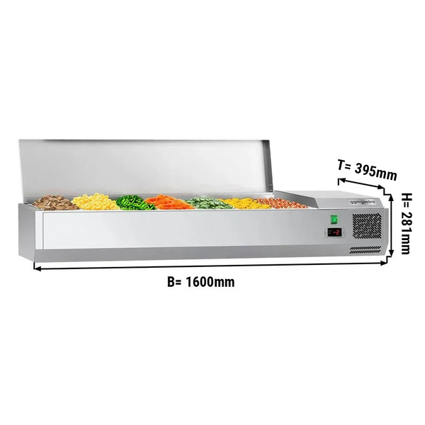 Kühlaufsatzvitrine ECO - 1600x395mm - 7x GN 1/3