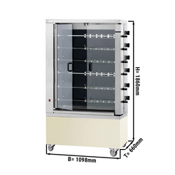 Grill à poulet électrique - Vitrocéramique - 28,8kW - avec 11 broches pour jusqu'à 66 poulets	