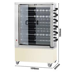 Girarrosto elettrico - Vetroceramica - 28,8kW - con 11 spiedi per un massimo di 66 polli