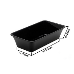 Rechthoekige presentatieschaal GN 1/3 - Zwart - BPA-vrij - 325 x 176 x 80 mm | Vleesschaal | Display schaal | Voedselschaal | Dienblad | Schaal | Bereidingsschaal