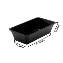 وعاء تقديم - بلاستيك - GN 1/3 - مستطيل - الارتفاع: 80mm - أسود
