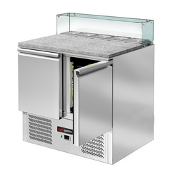 Saladette ECO - 900mm - 2 deuren - met glazen opzet voor 5x GN 1/6