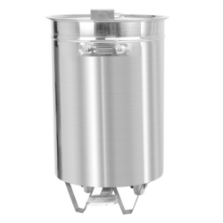 Waste container with lifting lid & foot pedal - 50L - stainless steel
