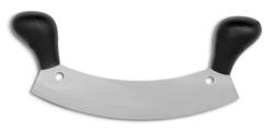 Slicing knife Mezzaluna – 255 mm blade - 2 handles - 1.4116 stainless steel - Black