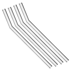 (36 piezas) Pajitas de vidrio con pliegue - 23 cm - incl. Cepillo de limpieza de nailon