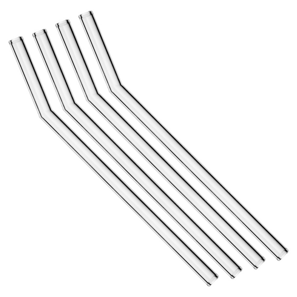 (36 bucăți) Paie de băut din sticlă îndoite - 23 cm - incl. perie de curățare din nailon
