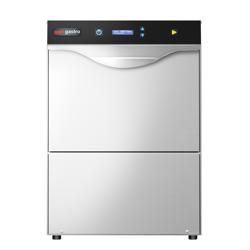 Dubbelwandige Professionele horeca vaatwasser - Digitaal - 4,9kW - met ingebouwde waterontharder - met zeepdoseerpomp, naglansdoseerpomp & afvoerpomp