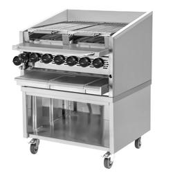 Gasgrill - 25,0kW - Kantelbaar grillrooster - 2 grillroosters - Staand model - RVS