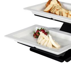 Etažni / Buffet stalak - Crna boja - Uklj. 3 melaminske posude 320x530 mm