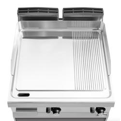 Gasbakplaat - 20kW - Glad/geribbeld - met open onderbouw