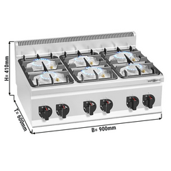 Plinski štednjak - 28,5 kW - 6 plamenika