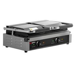 Commercial Refrigerated Prep Table PREMIUM – Glass Top – 1 Door + 2 Drawers – 1210 mm – for 9× GN 1/6 - with Contact Grill