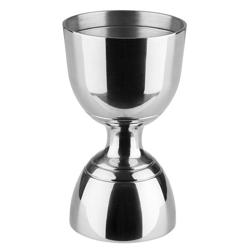 (6 st) Jigger i rostfritt stål - högblank polerad - dubbelsidig - 3 cl & 6 cl - med nivåstreck 1 cl/1,5 cl/2 cl & 4 cl