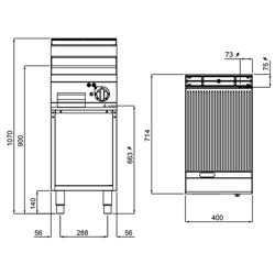 Plaque de cuisson électrique - 4,8 kW - rainurée