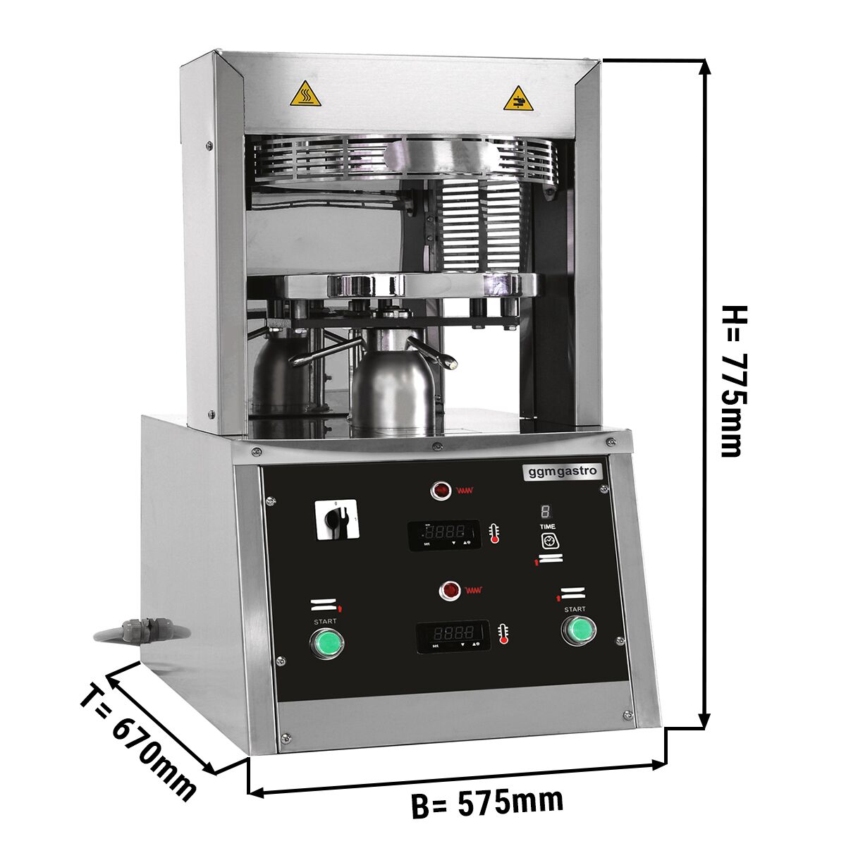 Presse à pizza - pour fonds de pizza Ø 450 mm - quantité de pâte max. 100 - 500 g