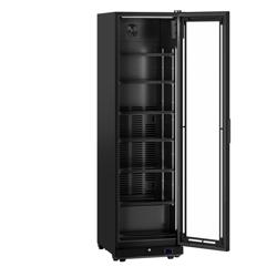 Nevera expositora de bebidas PREMIUM - 595mm - 569 litros - diseño sin marco - 1 puerta batiente de cristal con iluminación LED - display digital de temperatura - Negro