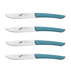 (4 pièces) BERKEL | Couteaux à steak - Bleu pétrole - Lame : 110 mm        