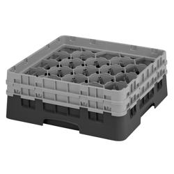 CAMBRO | CAMRACK® - Panier à verres 1/1 - 20 compartiments - avec 2 extensions - 500x500mm - Noir     