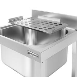 Ausgussbecken mit verstellbarem Abtropfgitter