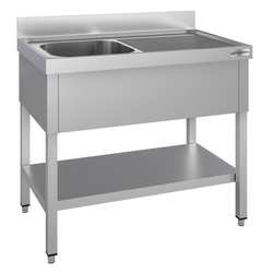 Vaskeborde med underhylde 1,0m - 1 vask til venstre L 50 x B 50 x D 30 cm