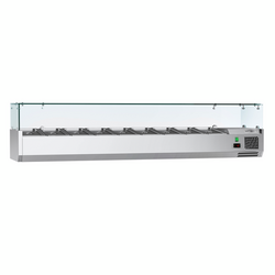 Vitrina superior legal ECO - 2,0 x 0,4 m - para recipientes GN 9x 1/3