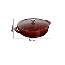 STAUB | BRAISERS - Sauteerpan met Chistera Drop Structure - 280mm - Gietijzer - Grenadine rood