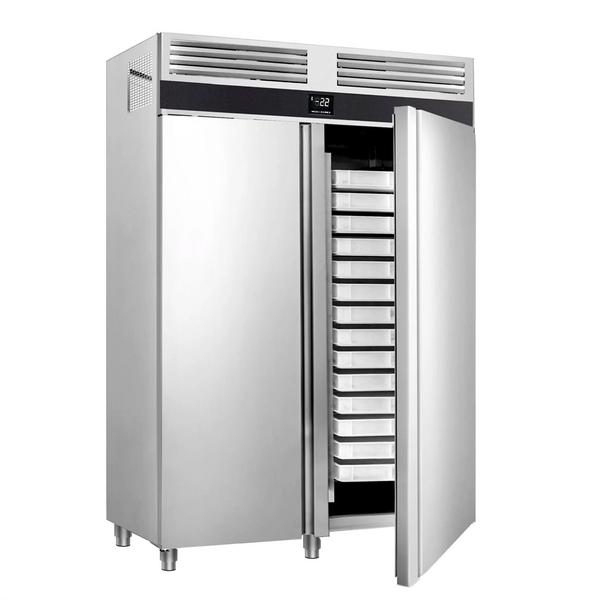 Bäckerei-Tiefkühlschrank Edelstahl PREMIUM - EN 600x400 - 1700 Liter - mit 2 Türen