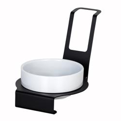 (3 pcs) Support porte cuillères - Rond - Acier inoxydable - 140x140x145mm - Noir | Lot de 3 supports porte cuillères noirs