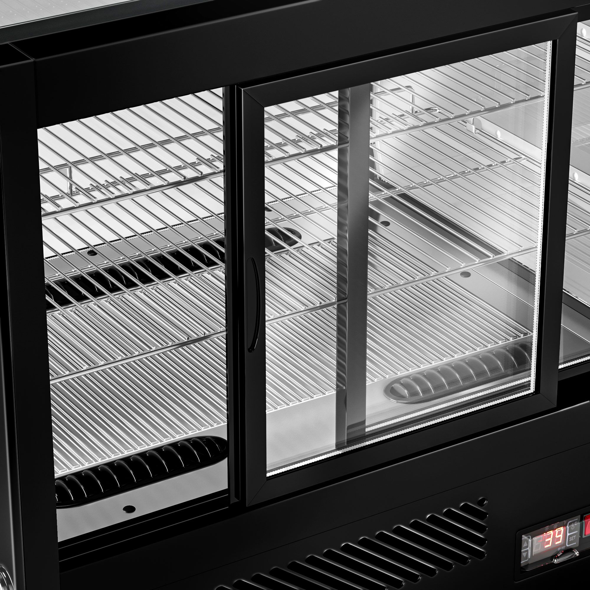 Commecial Efigeato Display Case 2 Cu.FT, Two Glass Doo Fridge Countertop Floor Led Lighting Adjustable Shelves Double Layered%2f5529205686