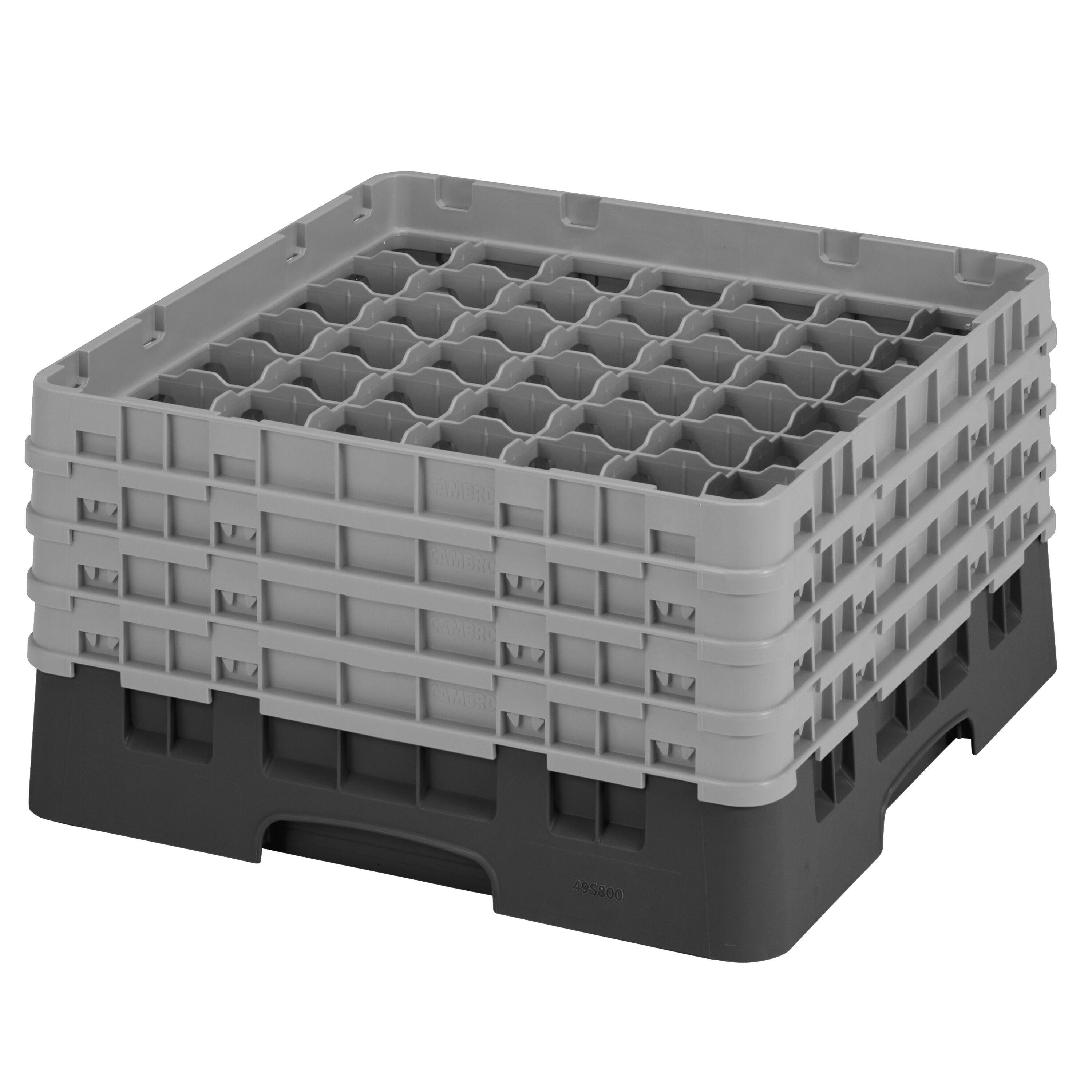 CAMBRO | CAMRACK® - Panier à verres 1/1 - 49 compartiments - avec 4 extensions - 500x500mm - Noir     
