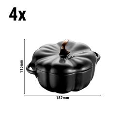 STAUB | CERAMIQUE - Kookpot set - 4 stuks - Pompoenvorm - Ø 150mm - Keramiek - Zwart