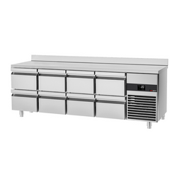 Koelwerkbank PREMIUM - 2330x700mm - met 8 laden & achterwand