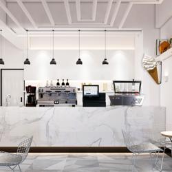 Tisch-Eisvitrine - 805mm - für 4x 5L Eisbehälter - gewölbter Deckel